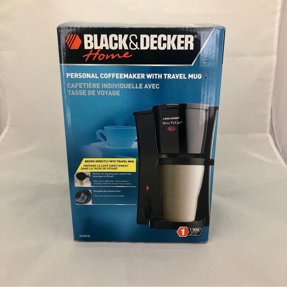 Black & Decker Home Personal Coffeemaker with White Travel Mug